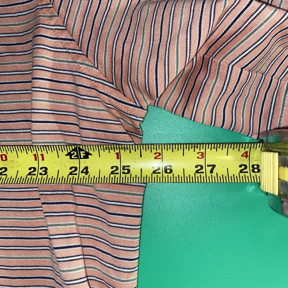 Fairway & Greene Pureformance Mens XXL Short Sleeve Pink Strip Golf Polo Shirt - Picture 3 of 6